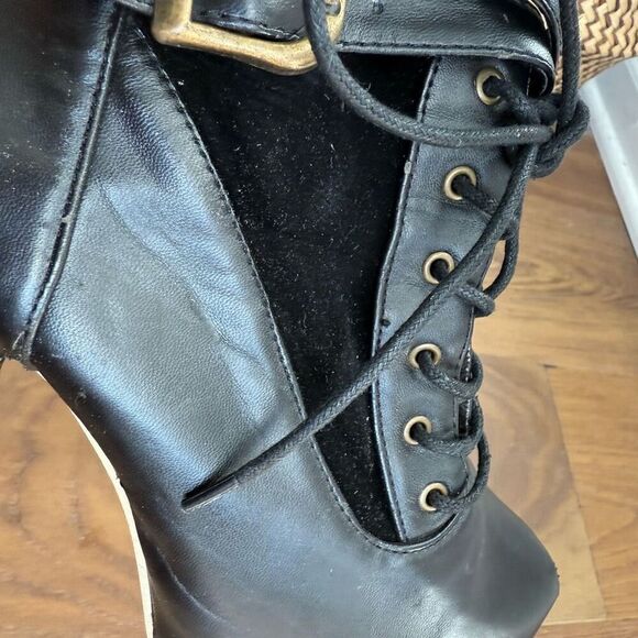 Gothic Babe Gothic Punk Bone Heel Boots Black $184 38 - Picture 14 of 14